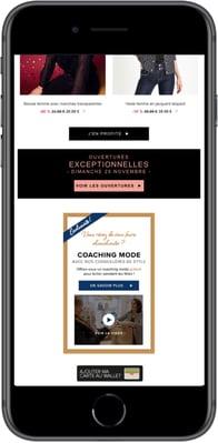 Bouton dincitation à la dématérialisation de la carte de fidélité Grain de Malice dans les wallet dans les newsletters de la marque