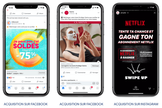 CDiscount Clarins et DCM Jennyfer proposent de dématérialiser une offre sur le wallet via les réseaux sociaux