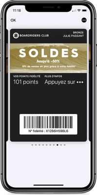 Carte dématérialisée Boardriders mise à jour pour les soldes