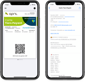 Carte tiers payant April sur Apple Wallet