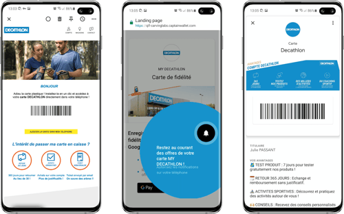Dématérialisation de la carte Decathlon via email dans Google Pay
