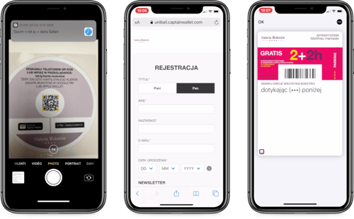 Dématérialisation de la carte Unibail-Rodamco-Westfield en point de vente dans Apple Wallet