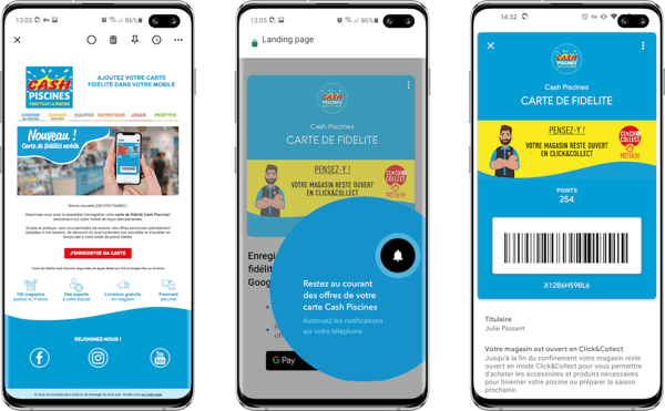 Dématérialisation de la carte de fidélité Cash Piscines via un email dédié