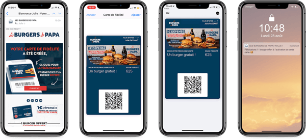 Dematerialisation de la carte de fidelite depuis un mail de confirmation dinscription