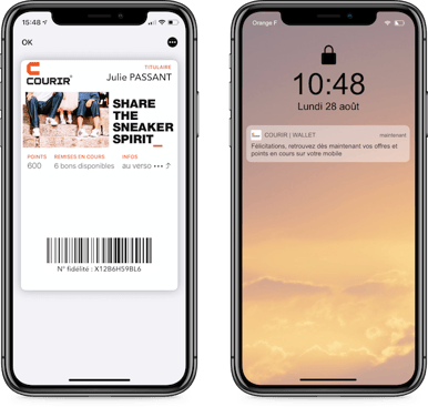 Finalisation de linstallation de la carte Courir dans Apple Wallet