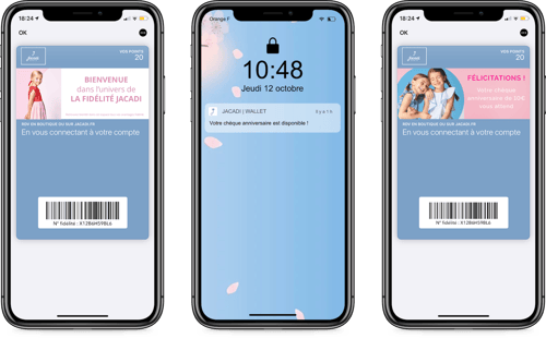 Jacadi sur wallet mobile Apple - Captain Wallet