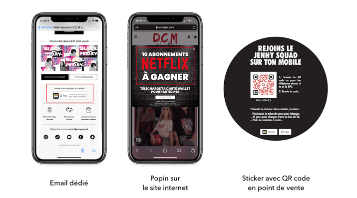 Les points de contact de dématérialisation de la carte wallet Dont Call Me Jennyfer