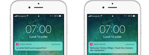 Notifications push d’application mobile