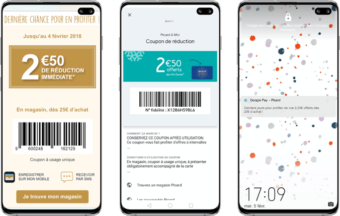 Parcours de dematerialisation dune offre Picard dans Google Pay
