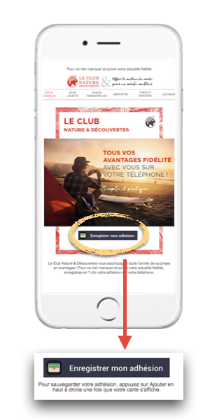 Dématérialisation de la carte Le Club de Nature & Découvertes via email