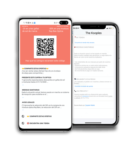 Affichez le store locator depuis le wallet mobile