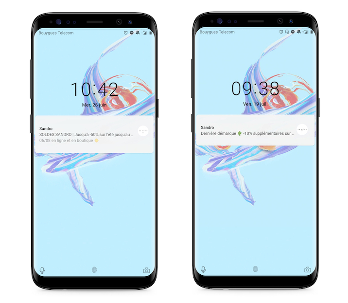Envoi de notifications push pendant les soldes 2019 sur Android 